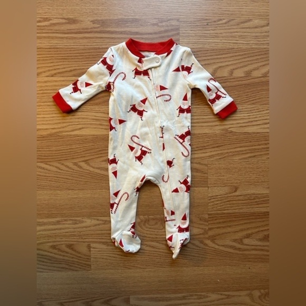 Charming Red and Cream Kids Footie